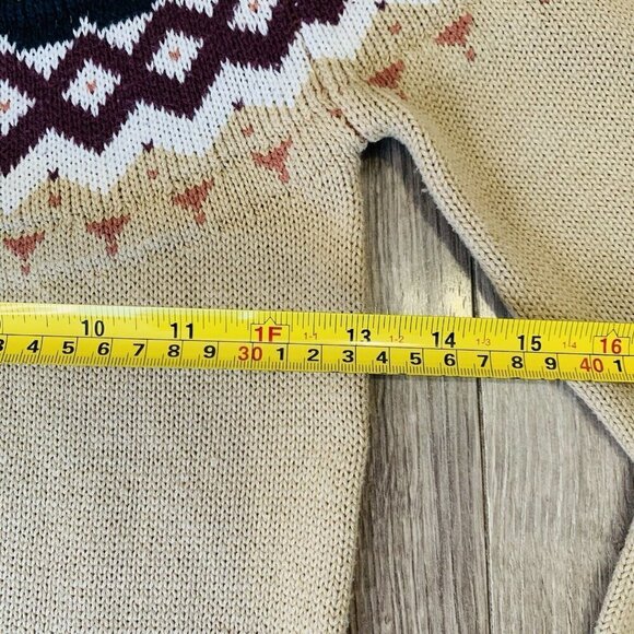 Hooke Knit Sweater Dress Teens Size 14 Long Sleeve Elbow Patches Norway Nordic - Picture 7 of 14